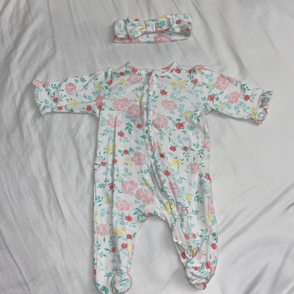 Little Me One Pieces 3 Months Floral Zipper Onesie Poshmark